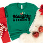 Naughty And I Know It Lights | Youth Short Sleeve Crew Neck