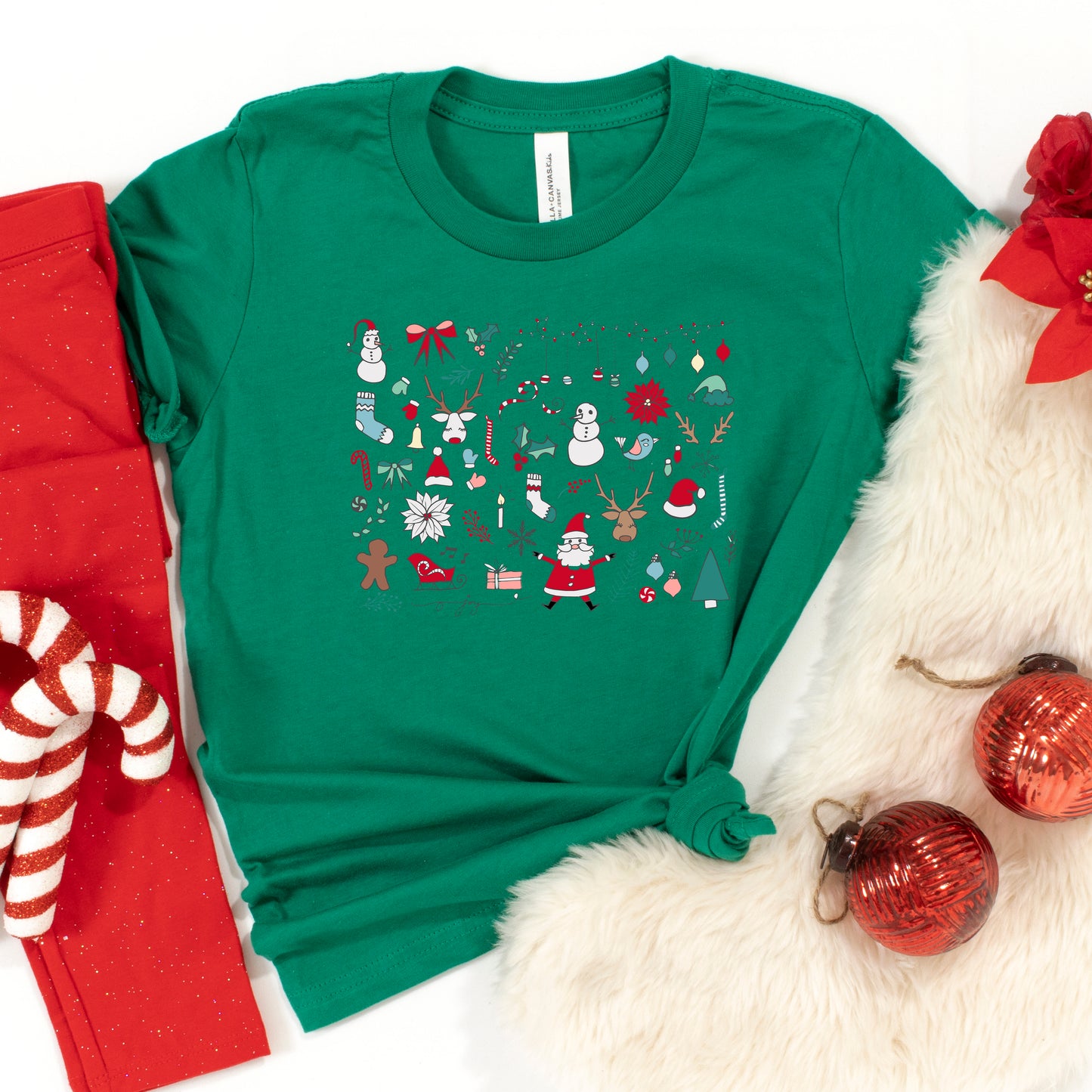 Christmas Doodles | Youth Short Sleeve Crew Neck