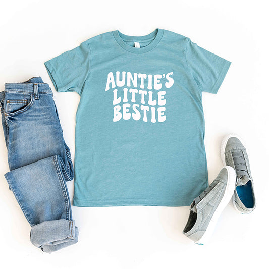 Auntie's Little Bestie | Youth Short Sleeve Crew Neck