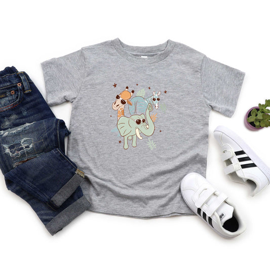 Wild One Animals | Toddler Short Sleeve Crew Neck