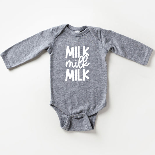 Milk Milk Milk | Baby Long Sleeve Onesie