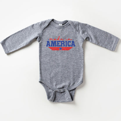 Made In America Stripes | Baby Long Sleeve Onesie