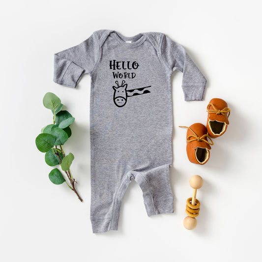 Hello World Giraffe | Baby Romper