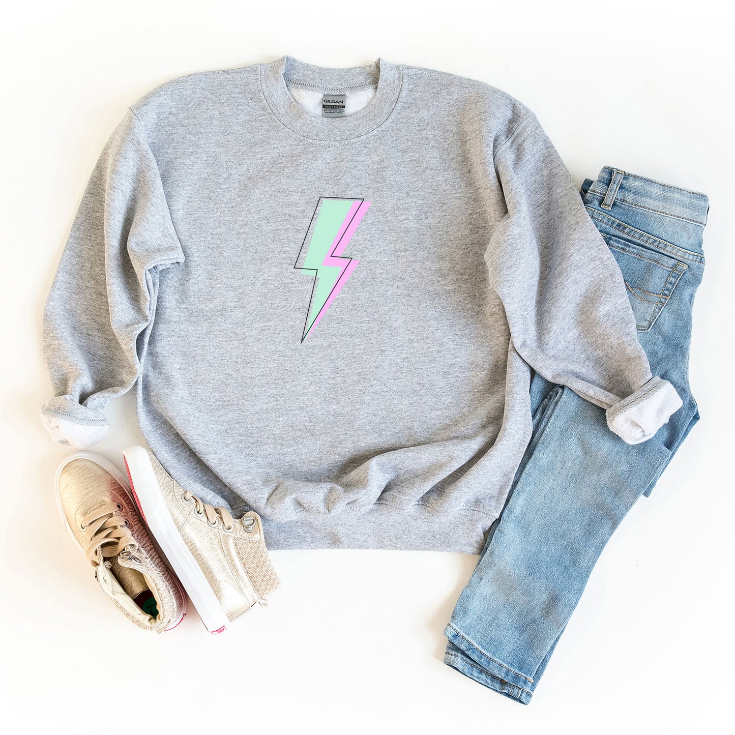 Layered Lightning Bolt | Youth Sweatshirt