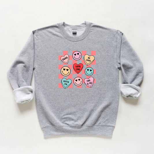 Candy Heart Smile Solid | Youth Sweatshirt