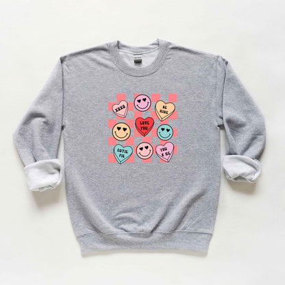 Candy Heart Smile Solid | Youth Sweatshirt