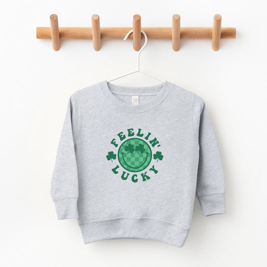 Feelin Lucky Checkered Smiley Face | Toddler Sweatshirt