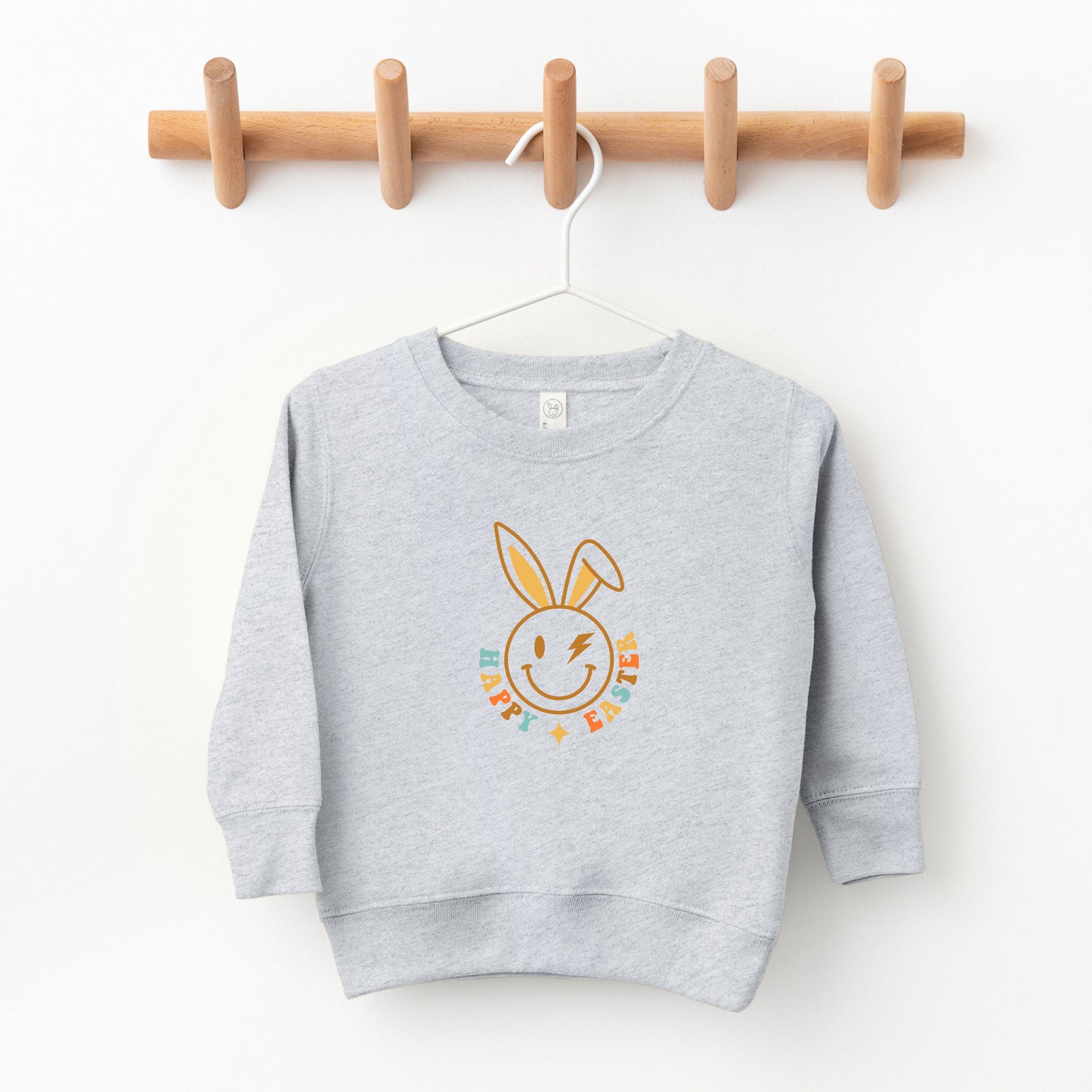Happy Easter Smiley Lightning Bolt | Toddler Sweatshirt