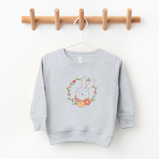 Easter Bunny Flower Wreath | Toddler Sweatshirt