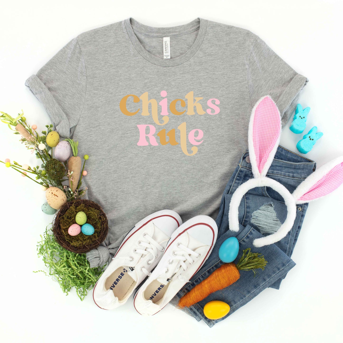 Chicks Rule Colorful | Youth Short Sleeve Crew Neck