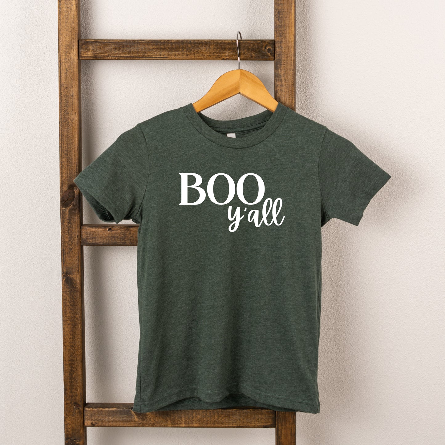 Boo Y'all Cursive | Toddler Short Sleeve Crew Neck