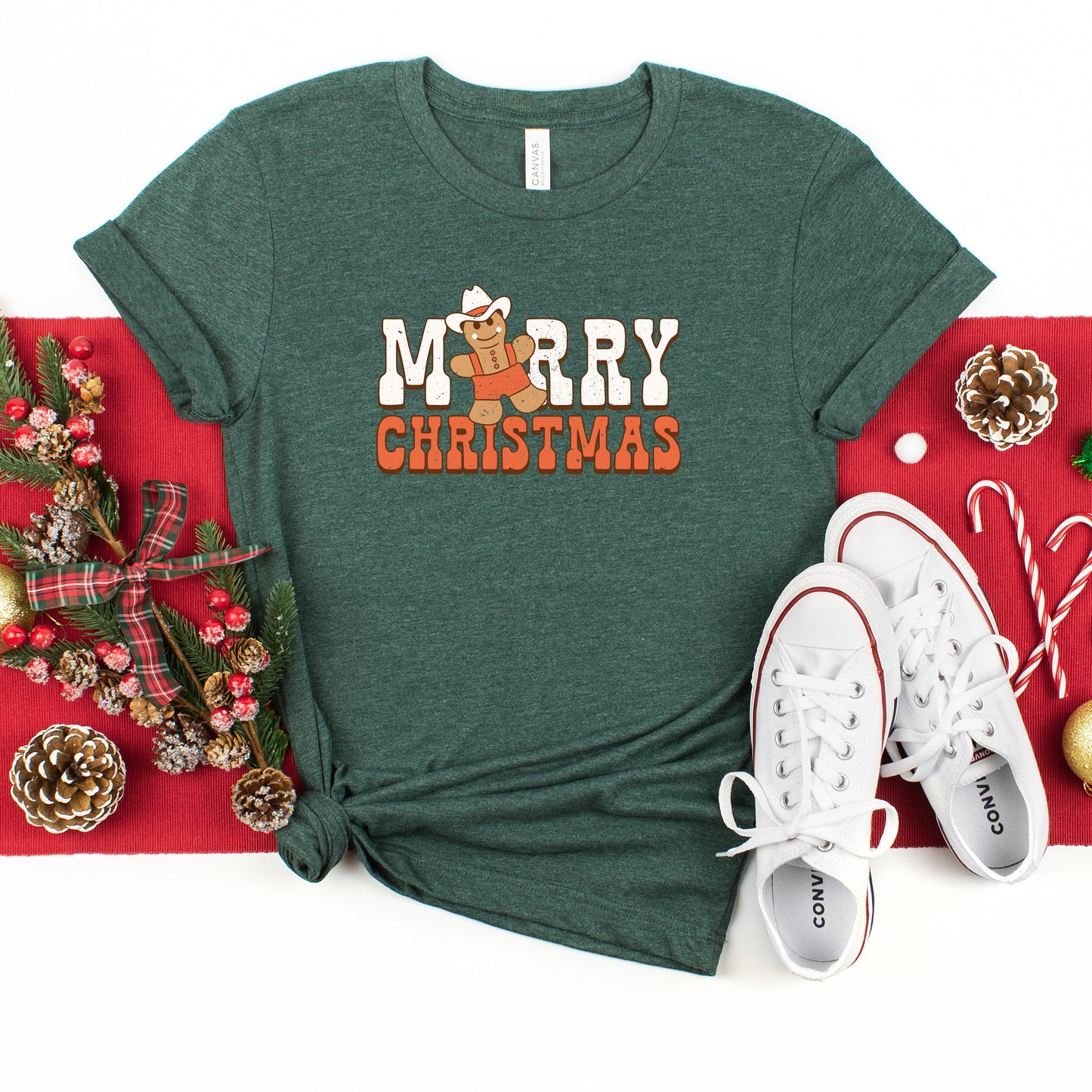Merry Christmas Gingerbread | Youth Short Sleeve Crew Neck
