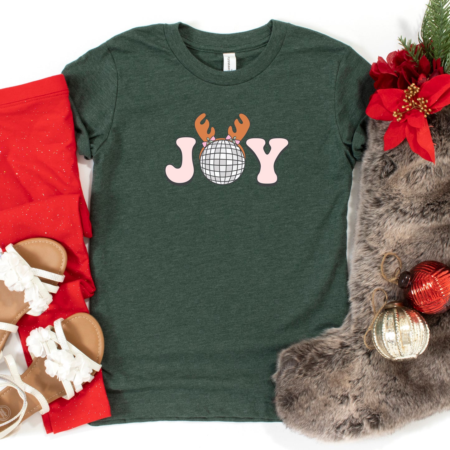 Joy Reindeer | Youth Short Sleeve Crew Neck