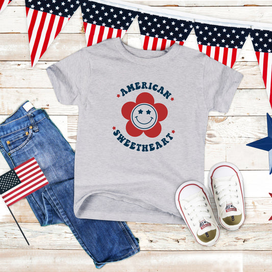 American Sweetheart Flower | Toddler Short Sleeve Crew Neck