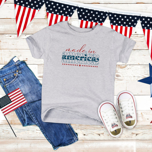 Made In America Stacked | Toddler Short Sleeve Crew Neck
