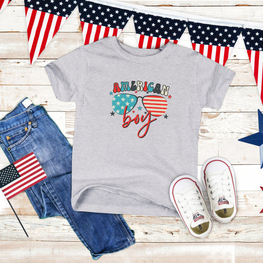 American Boy Sunglasses | Toddler Short Sleeve Crew Neck