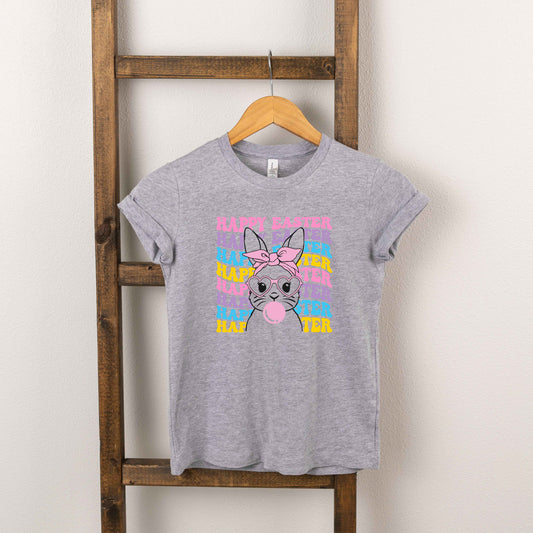 Bubble Gum Bunny Wavy | Toddler Short Sleeve Crew Neck