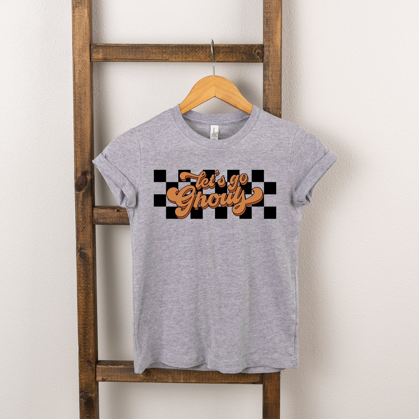 Let's Go Ghouls Checkered | Toddler Short Sleeve Crew Neck