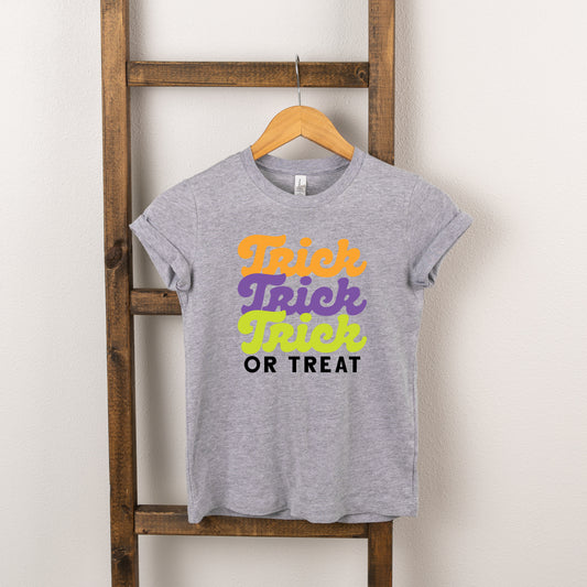 Trick Or Treat Colorful Stacked | Toddler Short Sleeve Crew Neck
