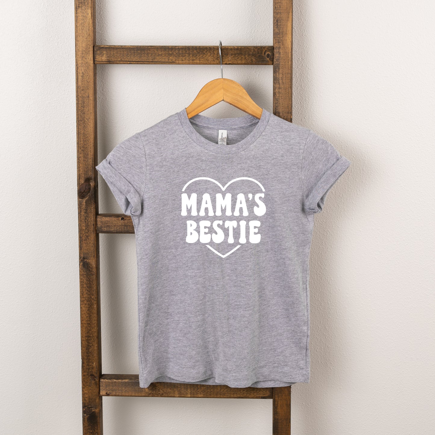 Mama's Bestie Heart | Toddler Short Sleeve Crew Neck
