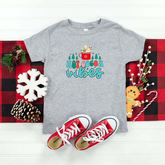 Retro Hot Cocoa Vibes | Toddler Short Sleeve Crew Neck