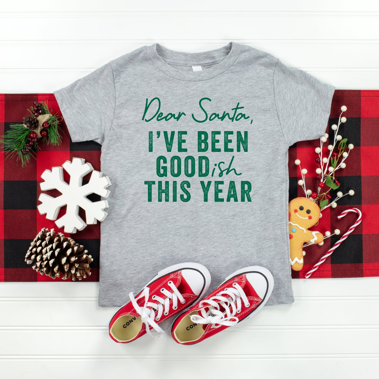 Dear Santa I've Been Goodish This Year | Toddler Short Sleeve Crew Neck