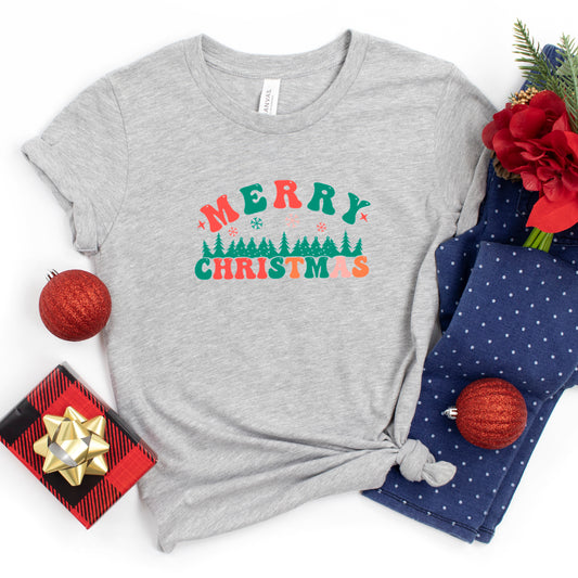 Merry Christmas Trees | Youth Short Sleeve Crew Neck