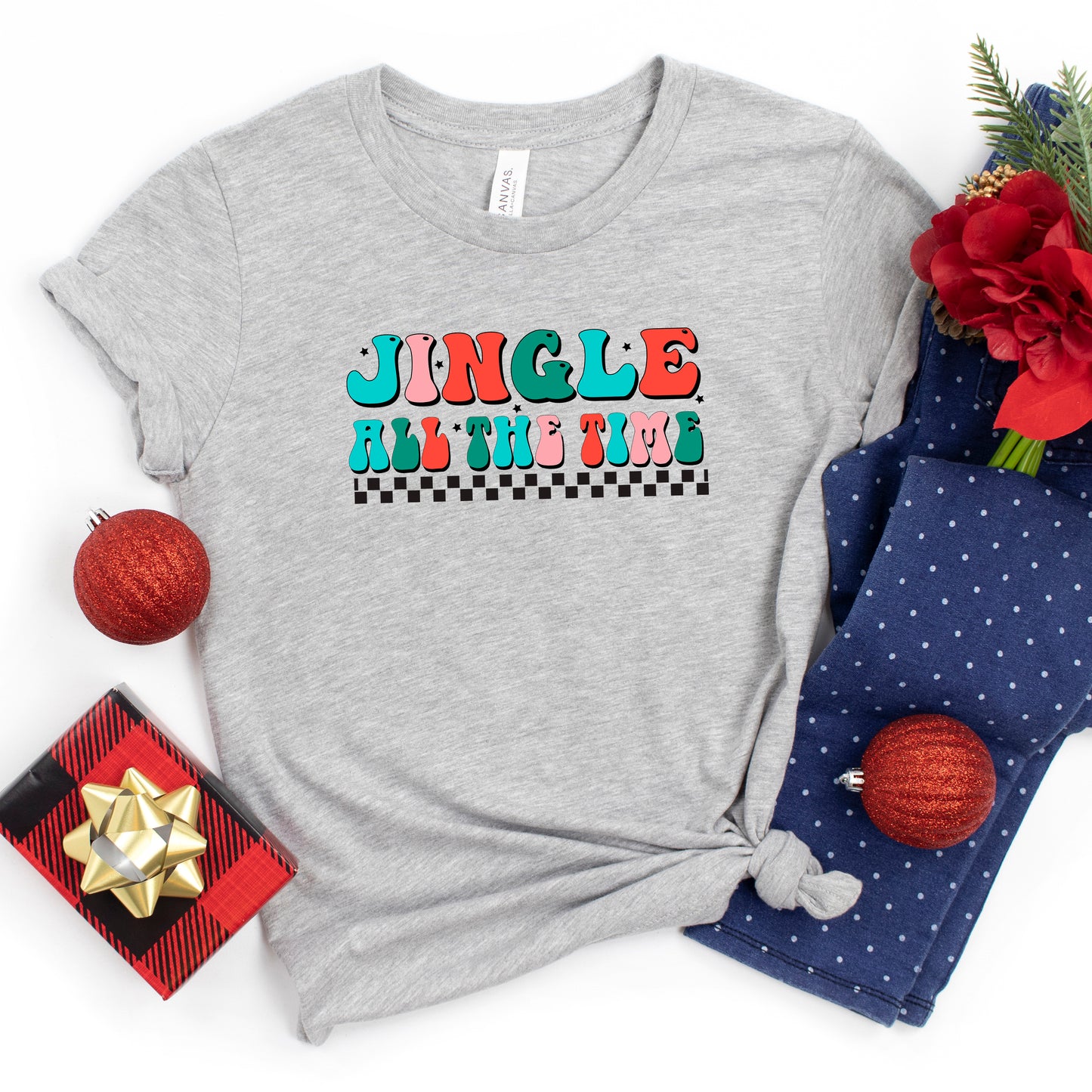 Retro Jingle All The Time | Youth Short Sleeve Crew Neck