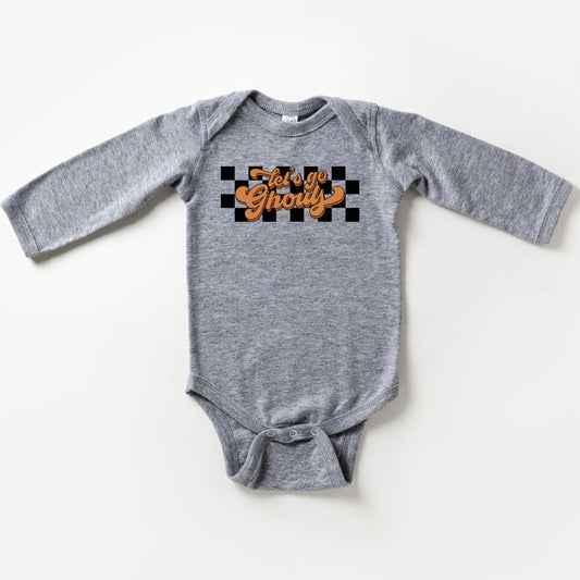 Let's Go Ghouls Checkered | Baby Long Sleeve Onesie