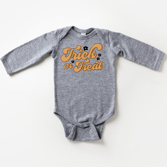 Trick Or Treat Flowers | Baby Long Sleeve Onesie