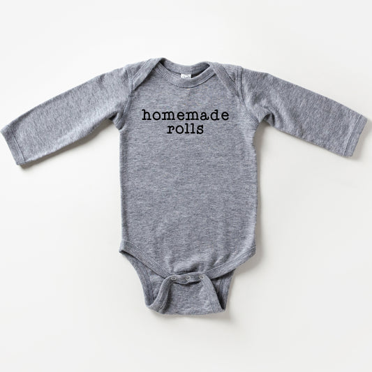 Homemade Rolls Typewriter | Baby Long Sleeve Onesie