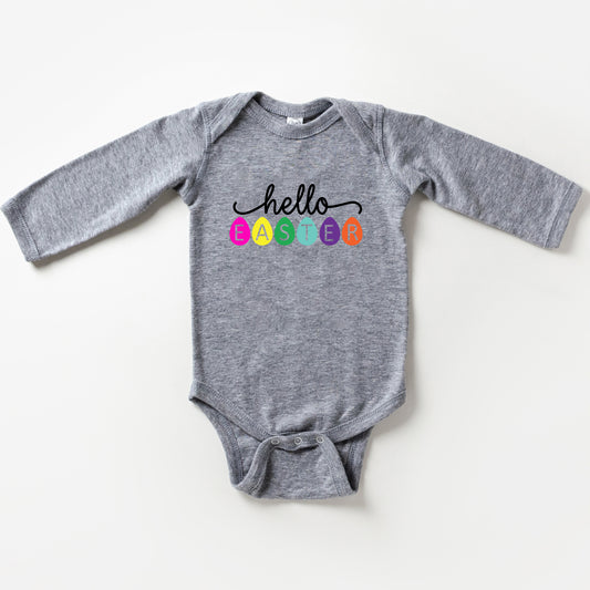 Hello Easter Eggs | Baby Long Sleeve Onesie