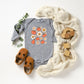 Distressed Flowers And Pumpkins | Baby Long Sleeve Onesie