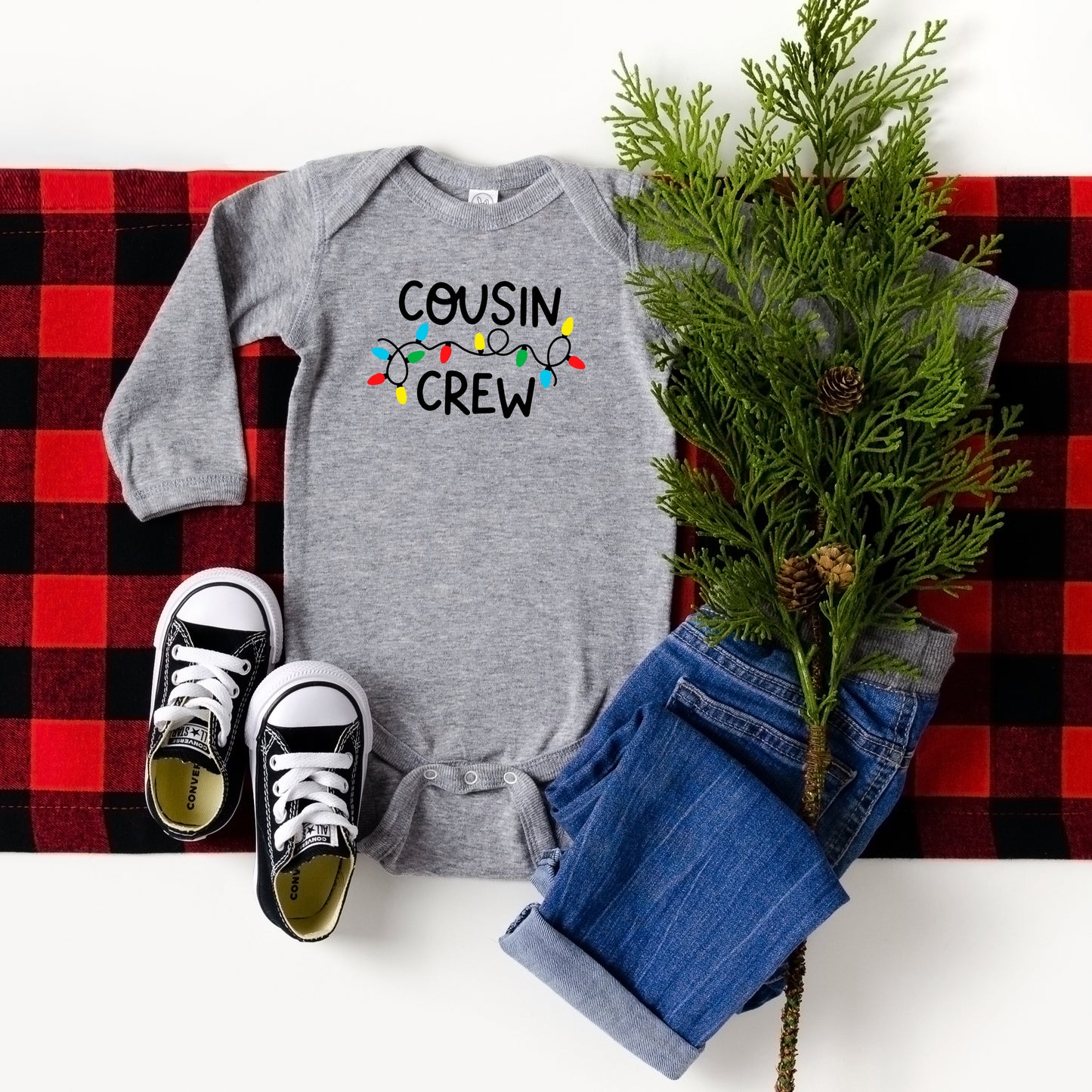 Cousin Crew Lights | Baby Long Sleeve Onesie