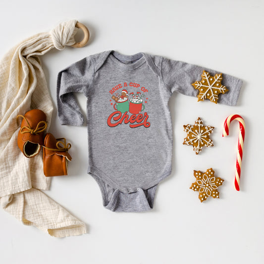 Retro Cup Of Cheer | Baby Long Sleeve Onesie