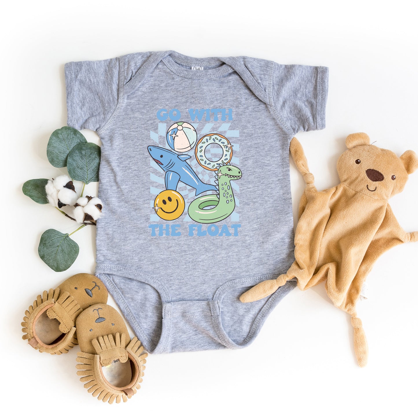 Go With The Float Blue | Baby Graphic Short Sleeve Onesie