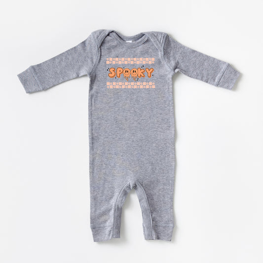 Spooky Checkered Flowers | Baby Romper