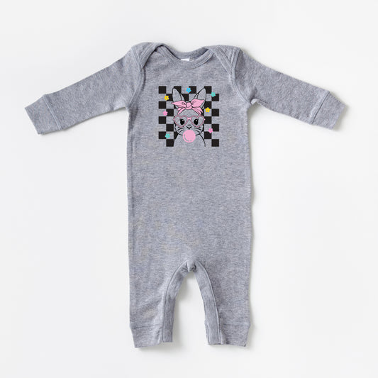 Checkered Groovy Bunny | Baby Romper