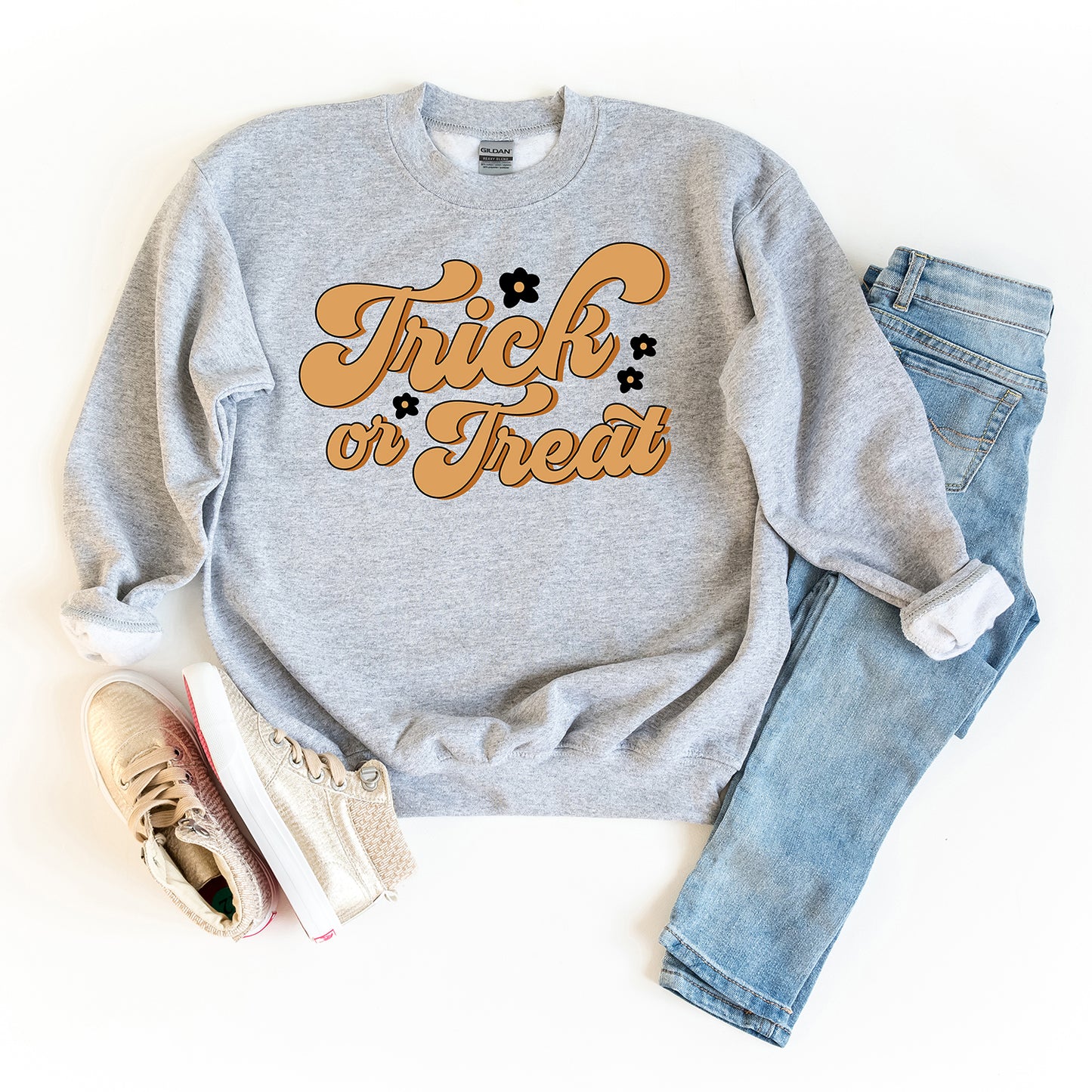 Trick Or Treat Flowers | Youth Sweatshirt