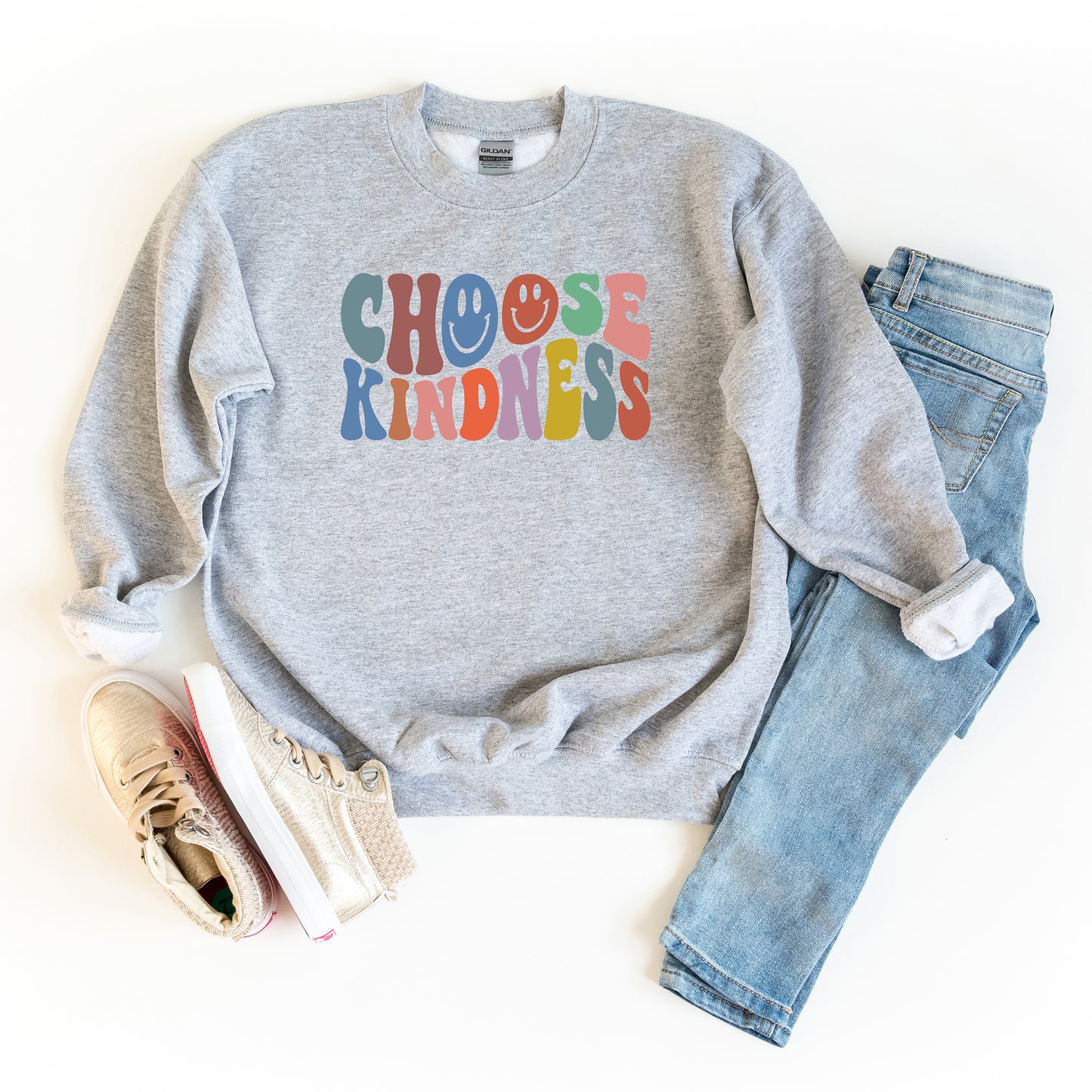 Choose Kindness Smiley Face | Youth Sweatshirt