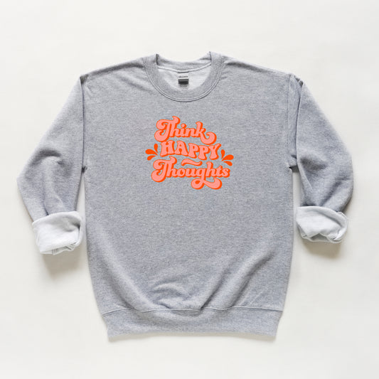 Retro Think Happy Thoughts | Youth Sweatshirt