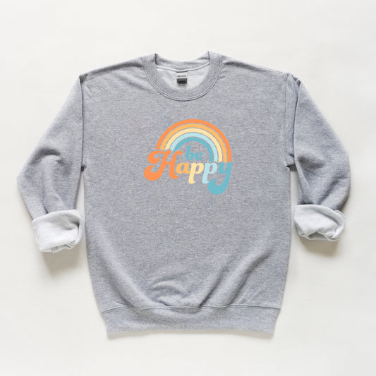 Retro Be Happy Rainbow | Youth Sweatshirt