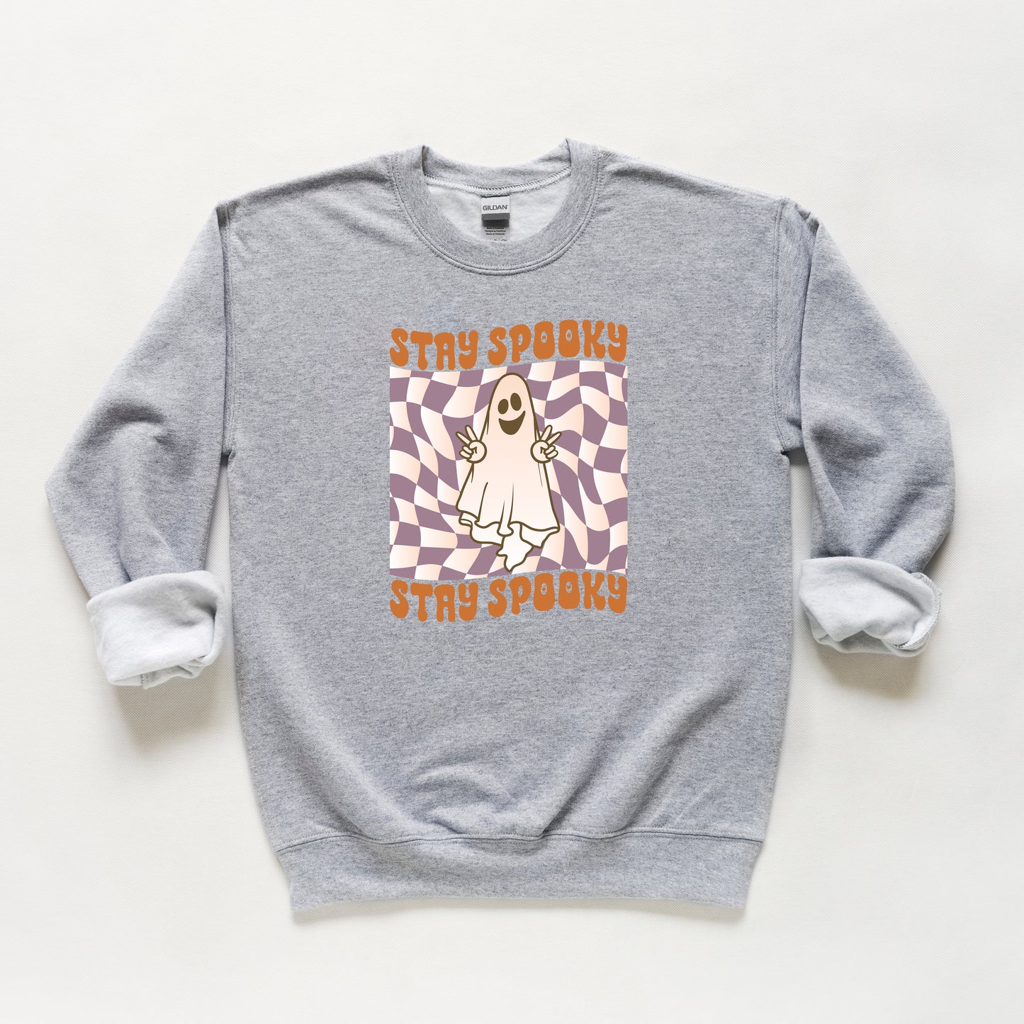 Checkered Stay Spooky Ghost | Youth Sweatshirt