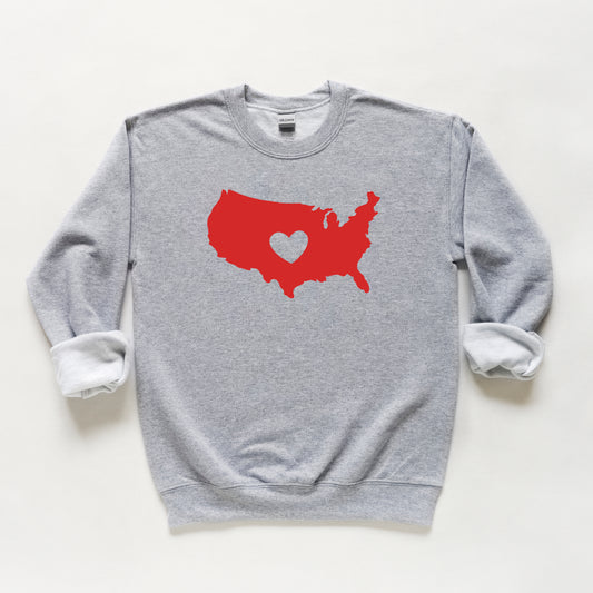 USA Heart Outline | Youth Sweatshirt