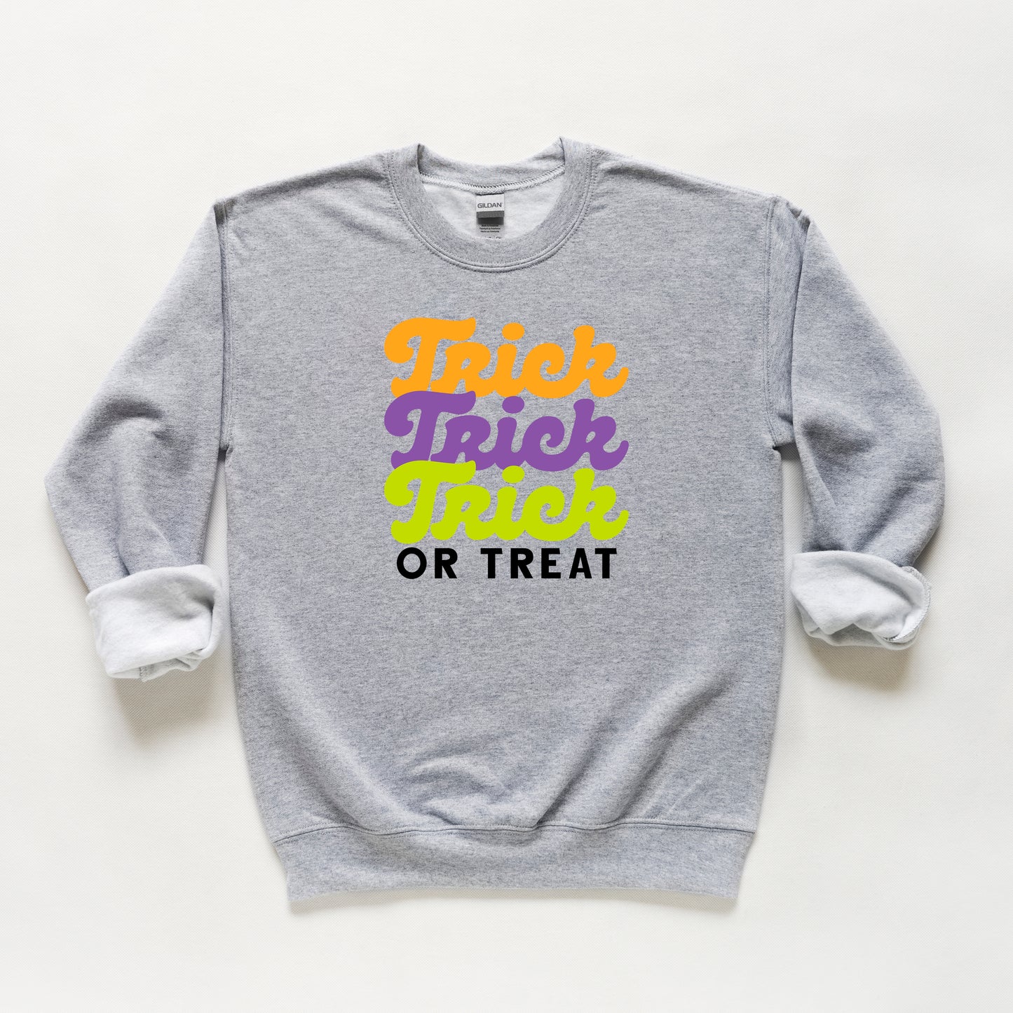 Trick Or Treat Colorful Stacked | Youth Sweatshirt