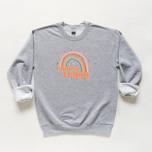 Choose Happy Rainbow | Youth Sweatshirt