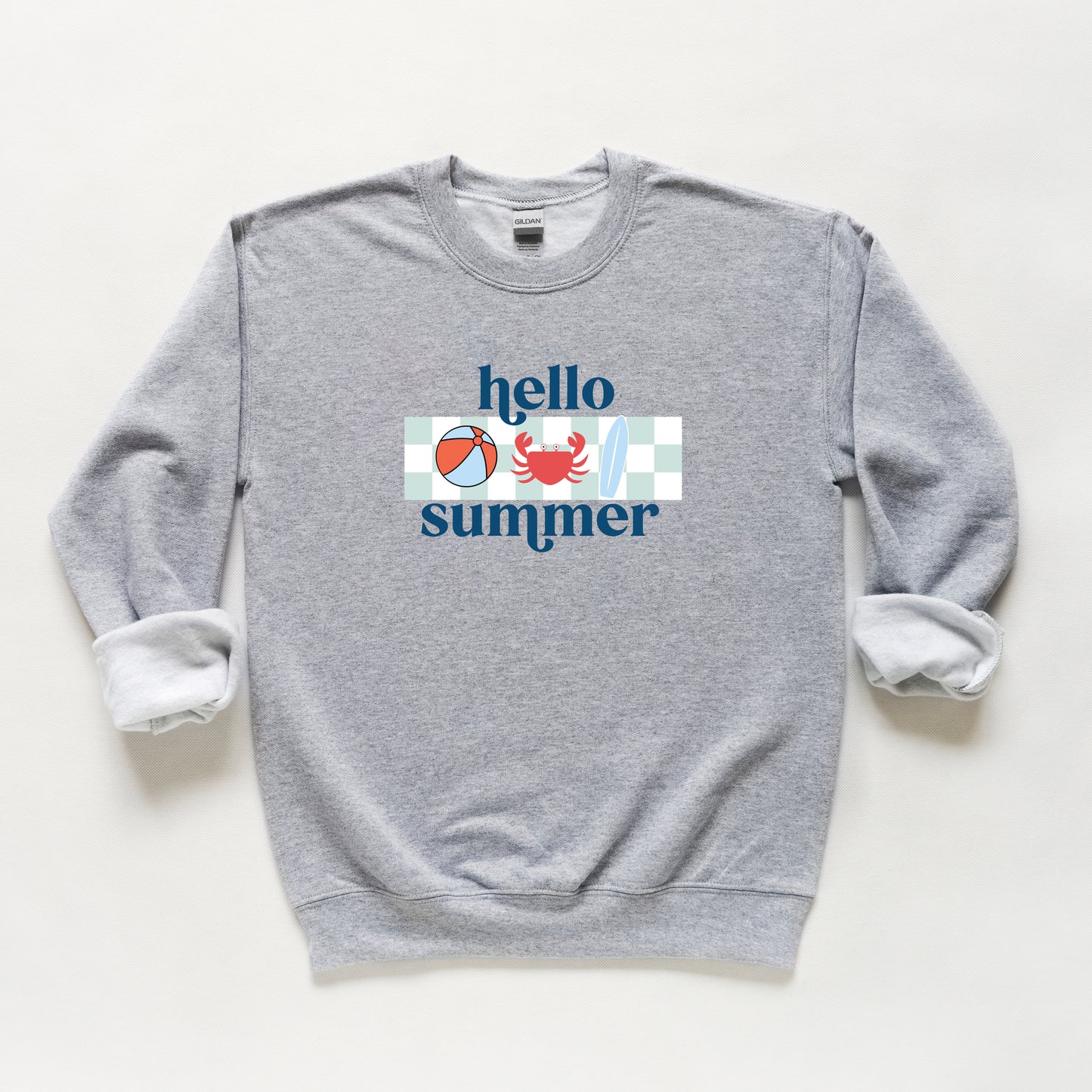Hello Summer Checkered | Youth Sweatshirt