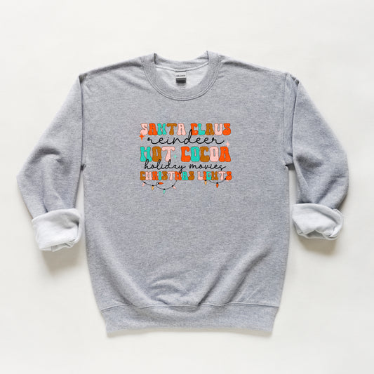 Santa Cocoa Christmas Lights | Youth Sweatshirt