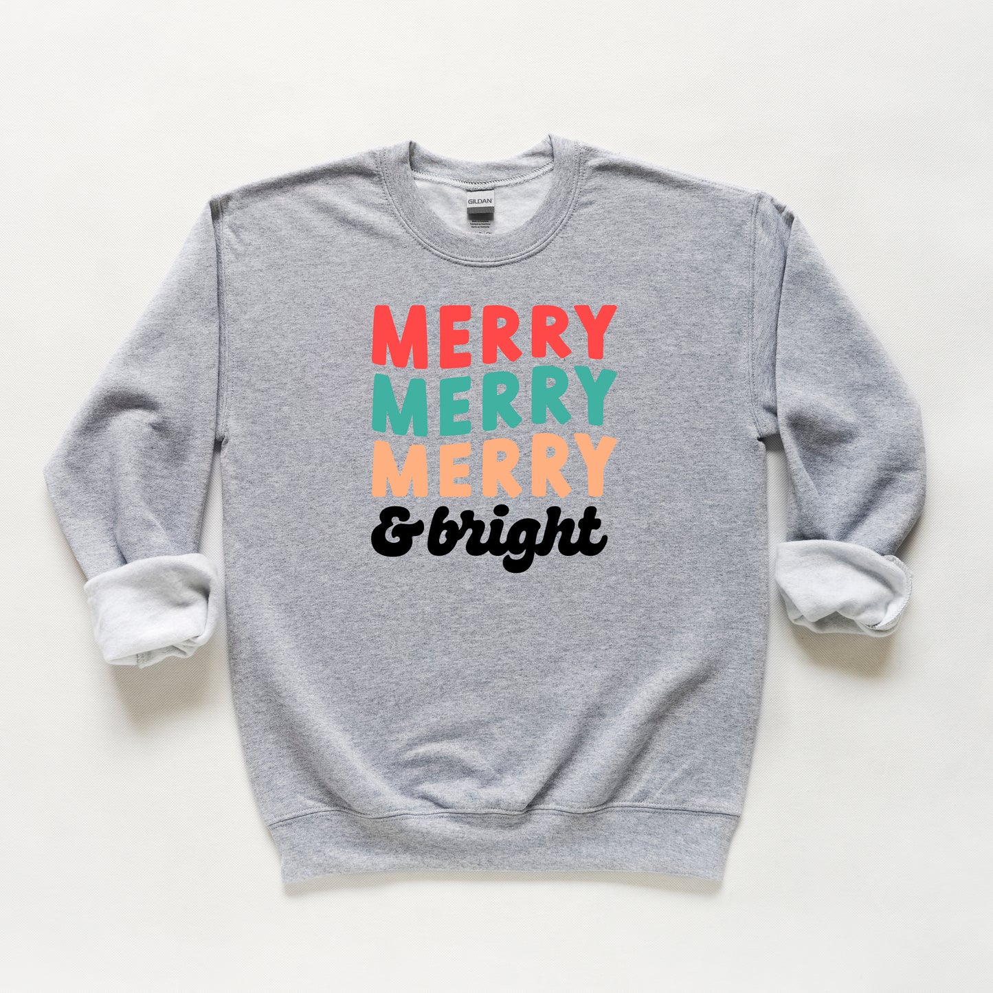 Merry And Bright Stacked | Youth Sweatshirt