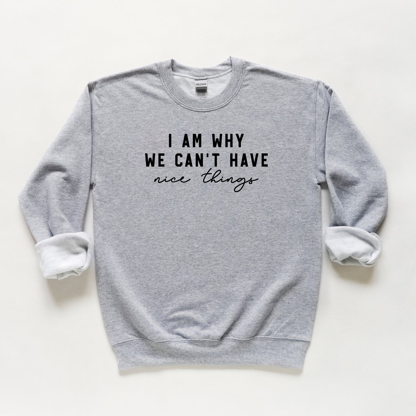 Can't Have Nice Things Cursive | Youth Sweatshirt